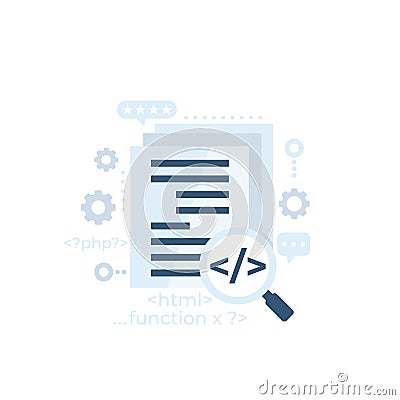 Code review, software development vector Vector Illustration