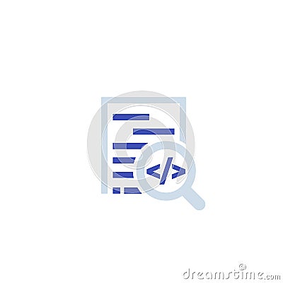 Code review, software development icon Vector Illustration