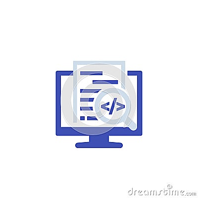 Code review, software development vector icon Vector Illustration
