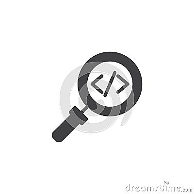 Code search vector icon Vector Illustration