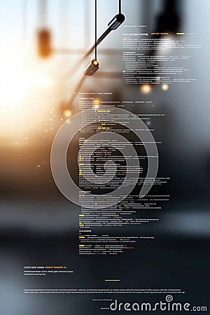 Code tapestry: innovative wallpaper featuring flowing computer code, reflecting beauty of software structure, merging Stock Photo
