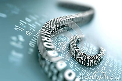 Code tapestry: innovative wallpaper featuring flowing computer code, reflecting beauty of software structure, merging Stock Photo