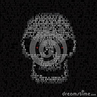 Code texture skull Vector Illustration