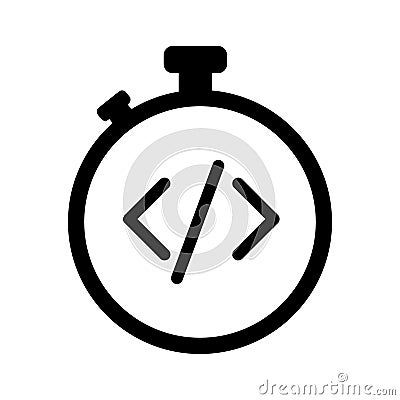 Code timer line icon. Vector illustration Vector Illustration