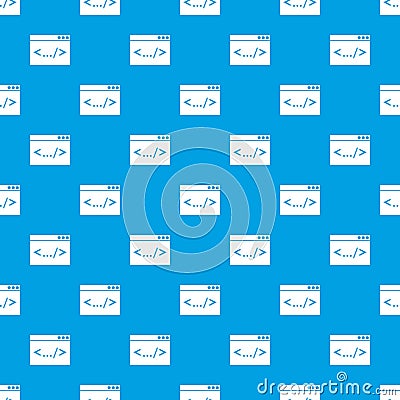 Code window pattern seamless blue Vector Illustration