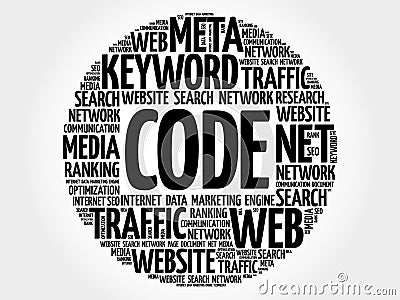 CODE word cloud Stock Photo