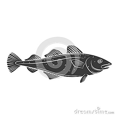 Codfish glyph icon Vector Illustration