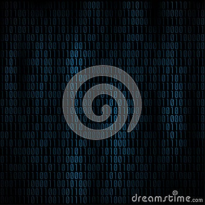 Coding abstract background. Matrix with binary code for Your business project background. Programming background. Vector Stock Photo