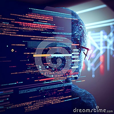 Coding and Artificial Intelligenc Stock Photo