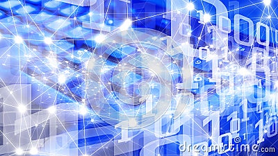 Coding background, cybersecurity IT, connected abstract shapes Stock Photo