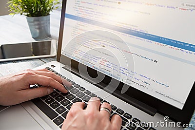 Coding code program compute coder develop developer development Stock Photo