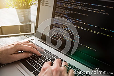 Coding code program compute coder develop developer development Stock Photo