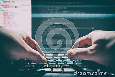 Coding code program compute coder develop developer development Stock Photo