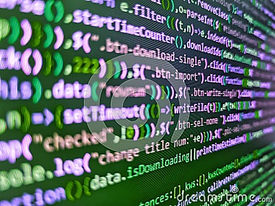 Coding cyberspace concept. HTML5 in editor for website development. Search engine optimization for better rankings with anchor Stock Photo