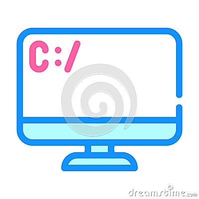coding operating system color icon vector illustration Vector Illustration