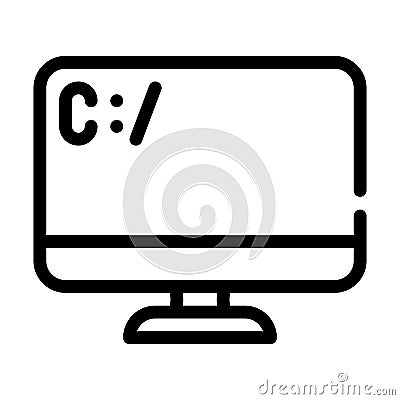 coding operating system line icon vector illustration Vector Illustration