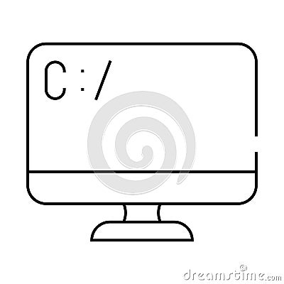 coding operating system line icon vector illustration Cartoon Illustration