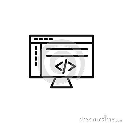 coding program logo sign vector outline Vector Illustration
