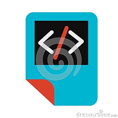 Coding script electronic file symbol glyph vector illustration Vector Illustration