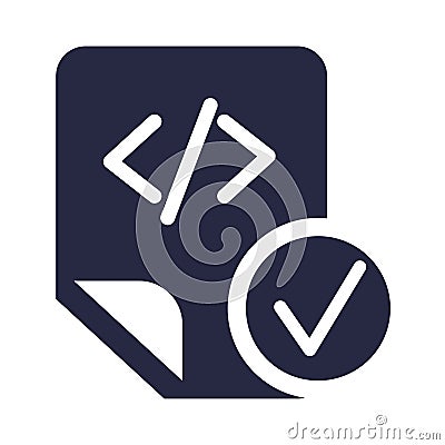 Coding script file symbol glyph vector illustration Vector Illustration