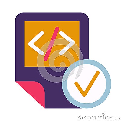 Coding script file symbol glyph vector illustration Vector Illustration