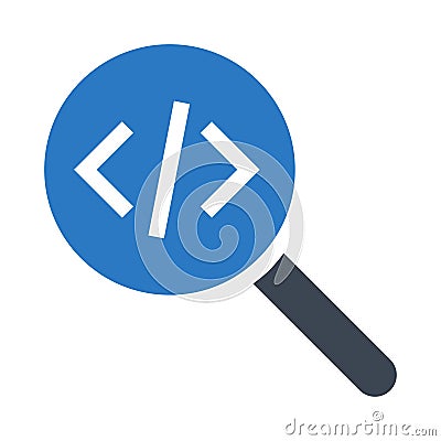 Coding search glyphs double color icon Stock Photo