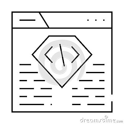 coding seo optimization line icon vector illustration Cartoon Illustration