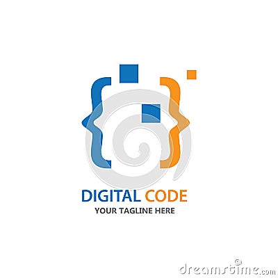 Coding technology logo Vector Illustration