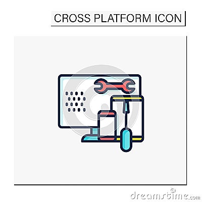 Coding toolkit color icon Vector Illustration
