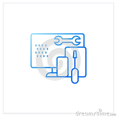 Coding toolkit gradient icon Vector Illustration