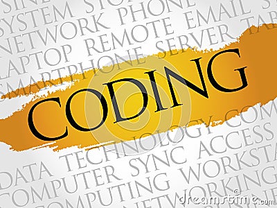 Coding word cloud Stock Photo