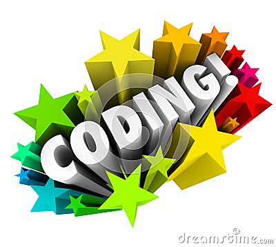 Coding Word Stars Website Program Developer Engineer Software Co Stock Photo