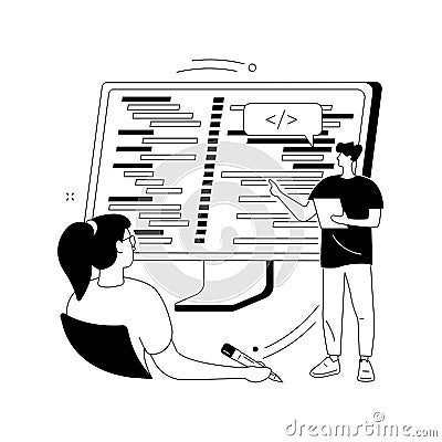 Coding workshop abstract concept vector illustration Vector Illustration