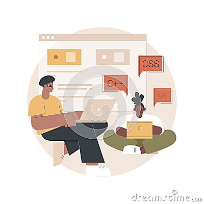 Coding workshop abstract concept vector illustration. Vector Illustration