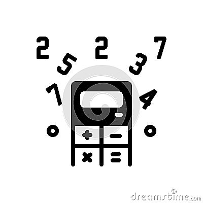 Black solid icon for Coefficient, quotient and multiplier Stock Photo