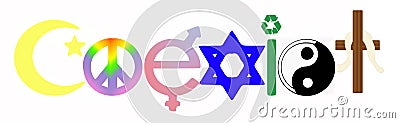 Coexist illustrations Stock Photo