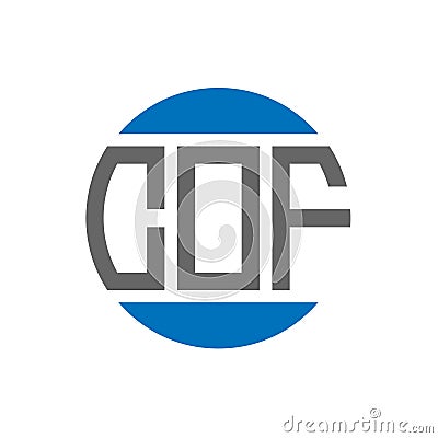 COF letter logo design on white background. COF creative initials circle logo concept. Vector Illustration
