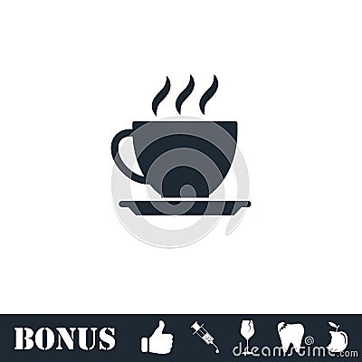 Cofee cup icon flat Vector Illustration