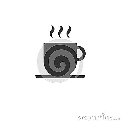 Cofee or tea cup flat icon. Vector illustration isolated on white background. Vector Illustration