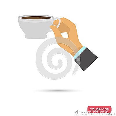 Coffe break color flat icon Vector Illustration