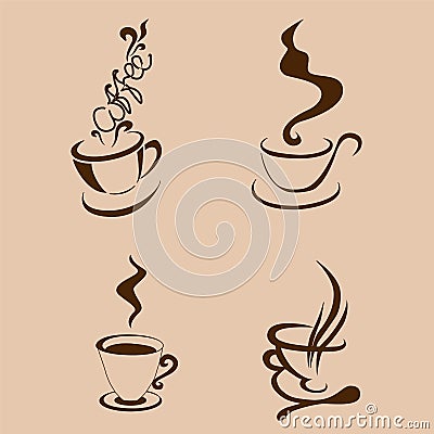 Coffe cup abstarct shape. illustration Vector Illustration