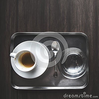 Coffe Cup Tray Refreshment Concept Stock Photo