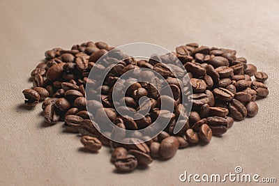 coffe grains pile on the table Stock Photo