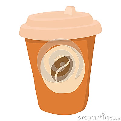 Coffe icon, cartoon style Vector Illustration