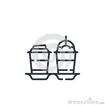 coffe icon vector from office concept. Thin line illustration of coffe editable stroke. coffe linear sign for use on web and Vector Illustration