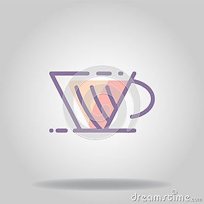 Coffe maker icon or logo in pastel color Vector Illustration