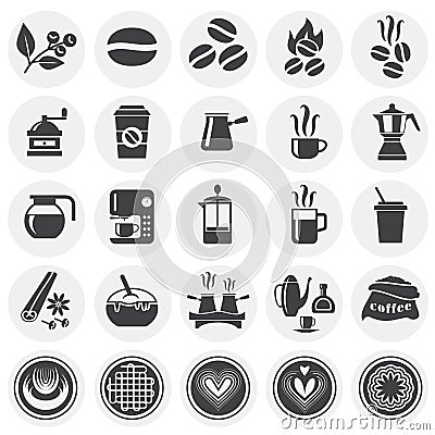 Coffe related icons set on background for graphic and web design. Simple illustration. Internet concept symbol for Vector Illustration