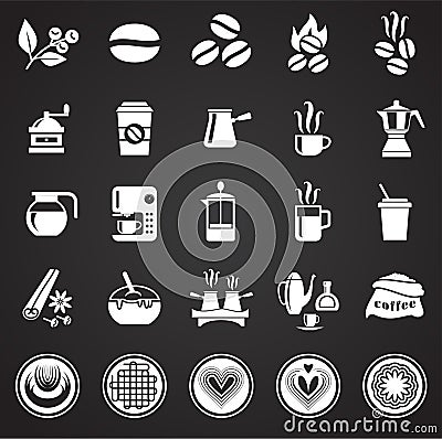 Coffe related icons set on background for graphic and web design. Simple illustration. Internet concept symbol for Vector Illustration