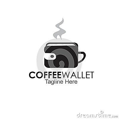 Coffe wallet logo design concept Vector Illustration