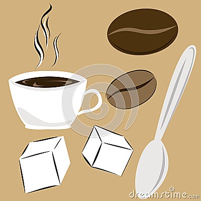 Coffee attributes Vector Illustration